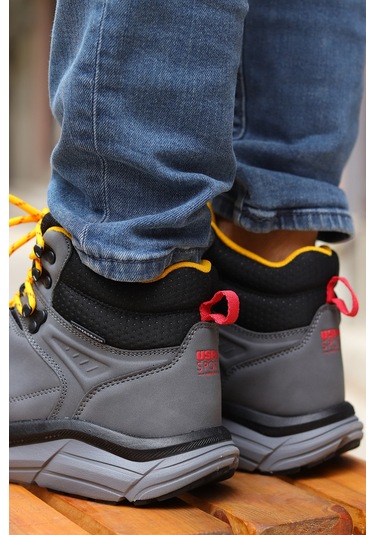 U.s. Polo Assn. Ry Waterproof Bağcıklı Outdoor Erkek Bot 867800000746 6 Gri Gri