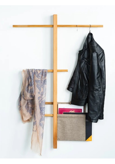 İskandinav Tarzı Duvar Organizeri - Ahşap Askılık