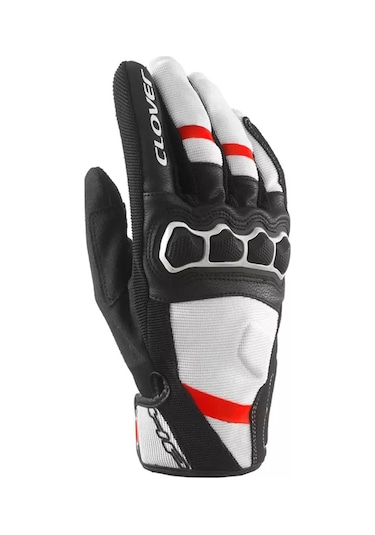 Clover Airtouch-2 Kadın Korumalı Motosiklet Eldiveni Beyaz Kırmızı