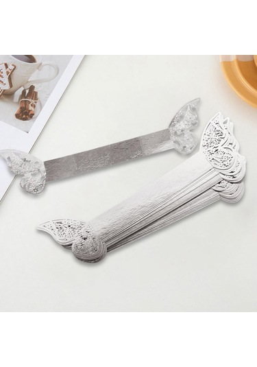 Suntek 20x Kağıt Peçete Halkaları Dekor Sahipleri Serviette Yansıtıcı Gümüş