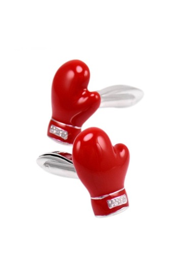 Ocean Pole Boks Eldiveni Kol Düğmesi Gümüş