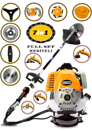 Eisenn EX-553 Sırt Tipi 7in1 Benzinli Tırpan Çim Biçme Makinesi