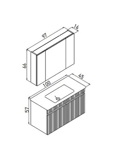 Orka Tivoli 100 Cm Mat Kaşmir Banyo Dolabı Takımı Kaşmir
