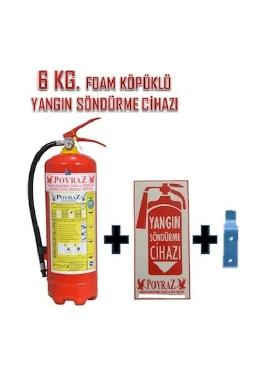 Yangın Tüpü Söndürücü Köpüklü 6 KG - 2023 Dolum 2027 Tekrar Dolum