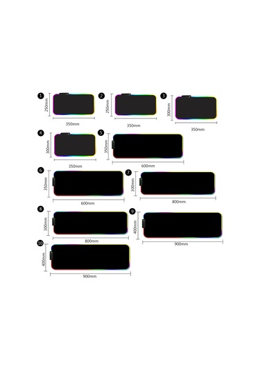 Geeksen Rgb Işıklı Mouse Pad, Çeşitli Işık Modları, Kauçuk Kaymaz Alt, Ofis Ve Espor İçin, 300x350x3mm Büyük Boyut