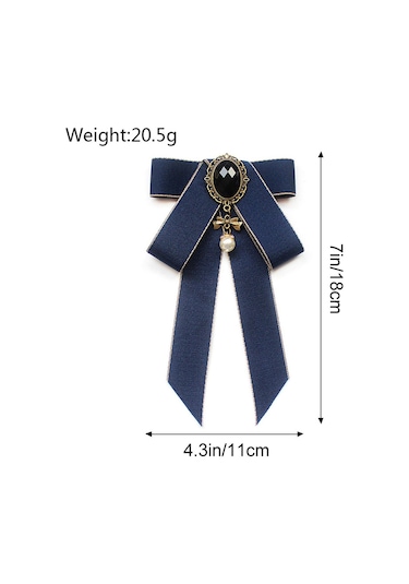 Suntek Şerit Yay Broş Ön Bağlı Ilmek Bayan Kravat Koyu-mavi Koyu Mavi