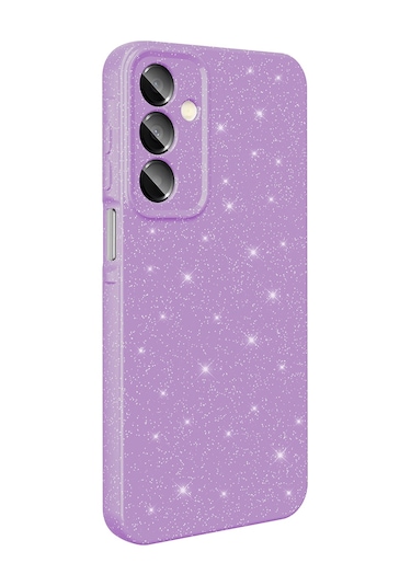 Biriva Home Galaxy A16 Kılıf Kamera Korumalı Simli Lüks Koton Kapak - Siyah Siyah