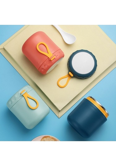 Dancemonkey Paslanmaz Çelik Termos Çorba Kasesi - Isıtılabilir, Taşınabilir Öğle Yemeği Kabı Pembe Pembe