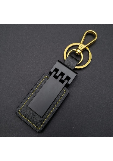 Siyah Gold Deri Metal Anahtarlık