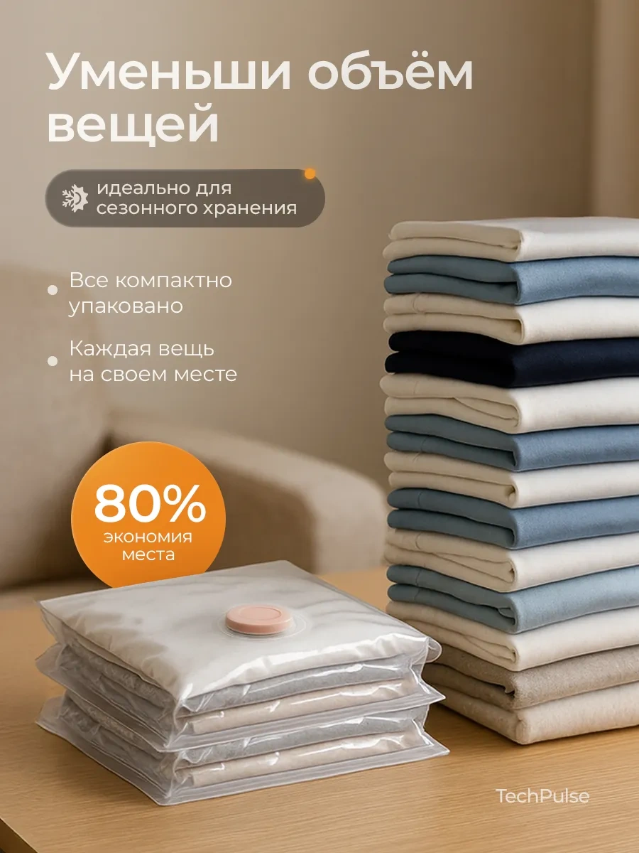 Techhouse Kıyafetler Ve Eşyalar İçin Vakumlu Torbalar 10 Adet 116833800