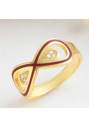 Casera's Gümüş Gold Zirkon Taşlı Sonsuzluk Kadın Yüzük Csr2185283 Gümüş