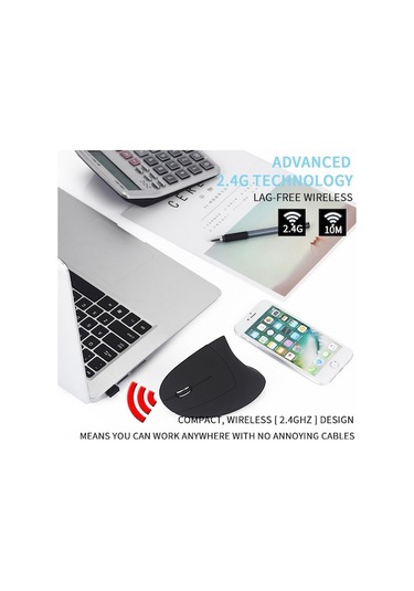 Prestigegoods Çift Taraflı Kablosuz Ergonomik Sol El Oyun Farei, Usb Şarjlı, 800/1200/1600 Dpı, Geniş Uyumlu Gaming