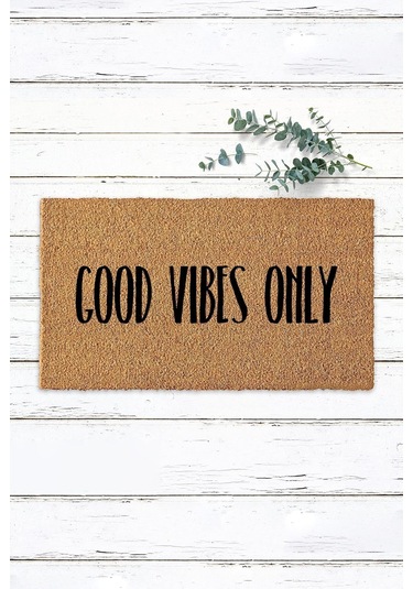 Good Vibes Only Ev Için Koko Paspas Kapı Önü Paspası Dekor Halı Kıl Paspas Ev Paspası Tekrenk