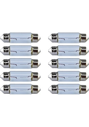 10 Adet 12V 5W Sofit Ampul 39 mm X 10 mm