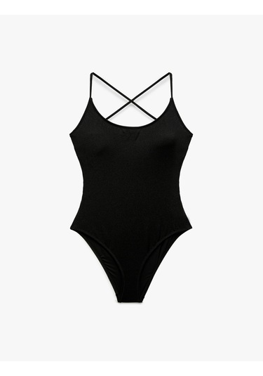 Koton Astarlı Çapraz Askılı Yüzücü Mayo Siyah 5sak20121mm Siyah