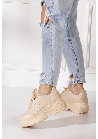 İmershoes Sneaker Kadın Spor Ayakkabı Yüksek Taban Siyah - Beyaz (330972086)