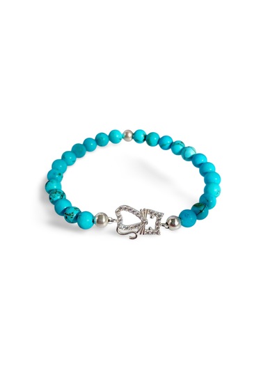 Gümüş Firuze Turkuaz Doğal Taşlı Kedi Tasarım Kadın Bileklik Açık Mavi