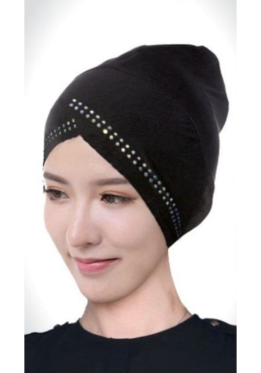 Lüks Taşlı Çapraz Bone Sdltcb2001 Siyah