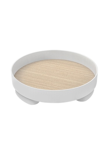 Wezone Ahşap Mutfak Makyaj Dolabı Taşıyıcı: Beyaz Büyük Boy Organize Edici Tabak, Parfüm Kozmetik Meyve Depolama Kutusu