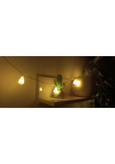 Doğal Deniz Kabuklu Pilli Dekoratif Led Işık Yılbaşı Süsü 2 Metre