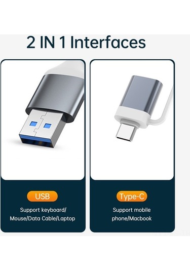 Fastbuy Alüminyum Gövde Usb 3.0 Çok Fonksiyonlu Hub - Type-c'den 4 Usb'ye Dönüştürücü, Gümüş