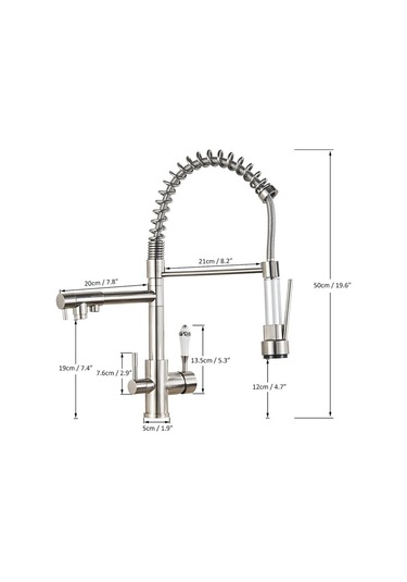Mutfak Eviye Bataryası Dual Flow Su Arıtma Çıkışlı Spiralli Yeni