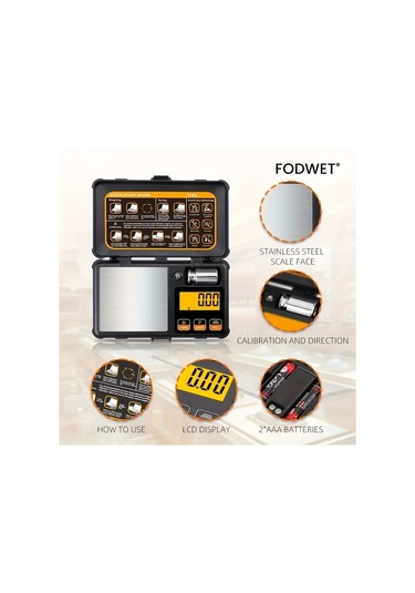 Willowhaven Fodwet 0.01g Hassas Terazi Kalibrasyon Ağırlıklı 200g/0.01g Cep Tipi Laboratuvar Kuyumcu Terazisi