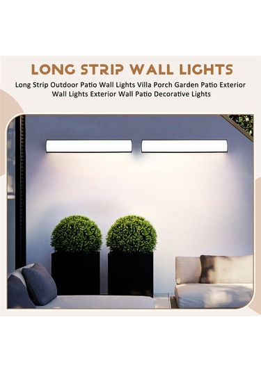 Uzun Şerit Dış Mekan Veranda Duvar Aydınlatmaları Villa Veranda Bahçe Aydınlatmaları Siyah