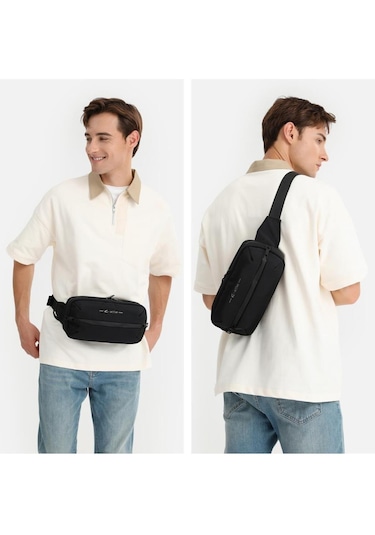 Erkek Bodybag Bel Çantası Orta Boy Oxford Kumaş 8676 001