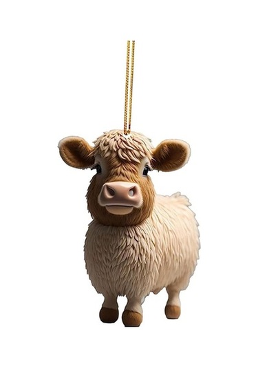 Lijinxu İnek Yılbaşı Ağacı Süslemeleri Ev Fotoğraf Sahne Oturma Odası İnek Araba Kolye Tarzı J