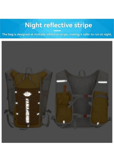 Fortunelane Gündüz/gece Spor Çantası: Su Geçirmez Nylon, Yansıtıcı, Su Bladder Uyumlu, Bisiklet İçin Çift Omuzlu - Gri Gri Gri