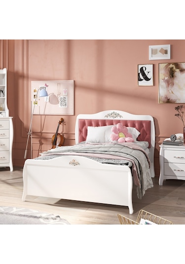 Meltem Kids Prestij Beyaz Genç Odası Tek Kişilik Karyola 100 x 200 CM