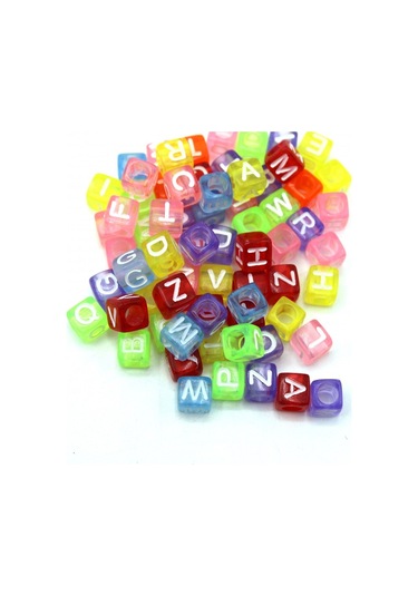 Harf Boncuk Akrilik Küp Renkli 6 Mm 250 Gr