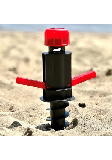 Elmpaly Kırmızı Plaj Şemsiyesi Rüzgar Çapası 360 Dönüş Önleyici Taşınabilir Kurulum