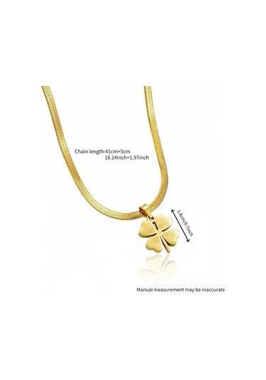 Altın Dilek Altın Kaplama Yonca Şeklinde Kadın Kolye Çok Renkli