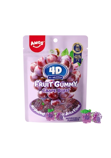 Amos 4d Fruit Gummy Grape Burst 54g