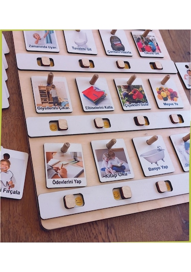 Ankebut Montessori Büyük Boy Sorumluluk Alma Beceri Ve Görev Tablosu Günlük Rutinim