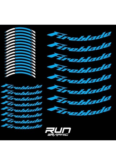 Honda Motorsiklet Fireblade Mavi Jant Şeridi Jant İçi Yazılı 17 Inc Uyumlu Çok Renkli