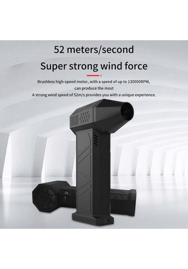 Taşınabilir Fırçasız Motor Jet Fan 130.000rpm Turbofan 200w Yüksek Güçlü Toz Üfleme Cihazı Kompresörlü Hava Toz Alma Aracı Klavye Temizleme Aracı Type-c Şarj Arayüzü İle