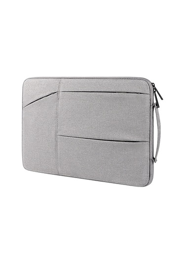 St02 Büyük Kapasiteli Su Geçirmez Şok Emici Laptop Çanta, Boyut: 13.3 İnç Gri Siya