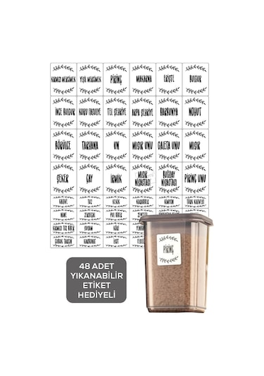 Meleni Home 12'li Set Pino Baharatlık - Etiketli Kare Baharat Saklama Kabı Seti Antrasit 12 X 0.50 Lt Kaşıklı Antrasit