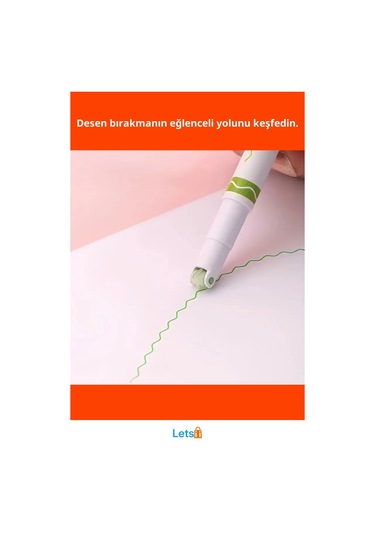 Renkli Motif Baskılı Eğlenceli 6'lı Kalem Seti Çok Renkli