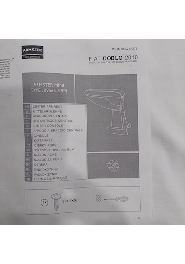 Fıat Doblo 2010-2015 Oto Kolçak Kol Dayama Armster Midi