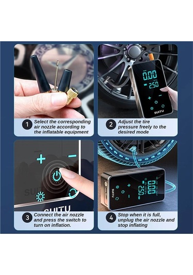 Jialan Araba İçin Hava Kompresörü Hava Pompası Taşınabilir