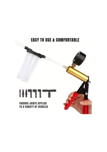 Xuweiwei 1 Adet Alüminyum Manuel Vakum Pompası Seti Red Set Arazi Araçları İçin El Tipi Fren Tamir Seti Vakum Test Ve Fren Hidroliği Değişimi