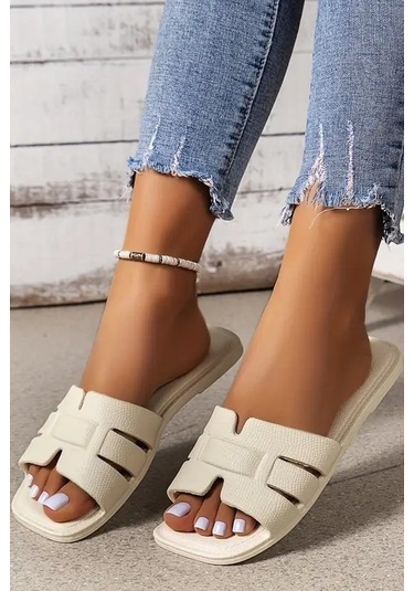 Modafrato Verona Kadın Terlik Plaj Deniz Havuz Terliği Krem