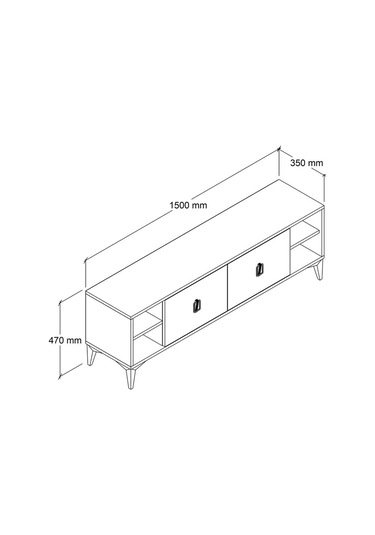 3507 Deren Tv Ünitesi 150 Cm Raflı Kapaklı Sepet Tv Sehpası Sepet