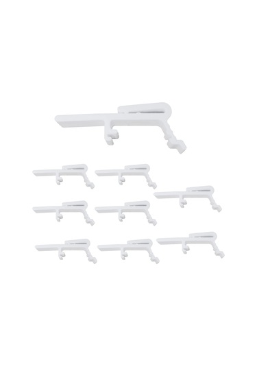 Hfambition Dikey Panjur Klipleri - 8'li Beyaz Plastik Perde Askısı Seti