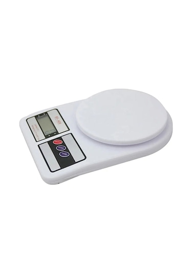 Dijital Göstergeli 10 Kg A Kadar Tartabilen Hassas Mutfak Tartısı Beyaz
