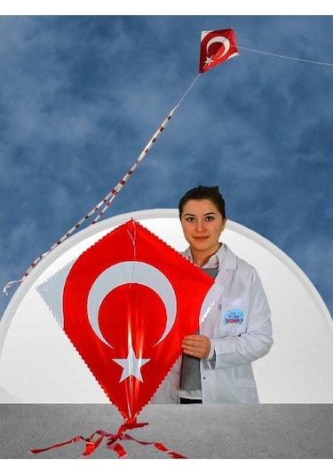 Naylon Elmas Uçurtma - Bayraklı - Orta Boy